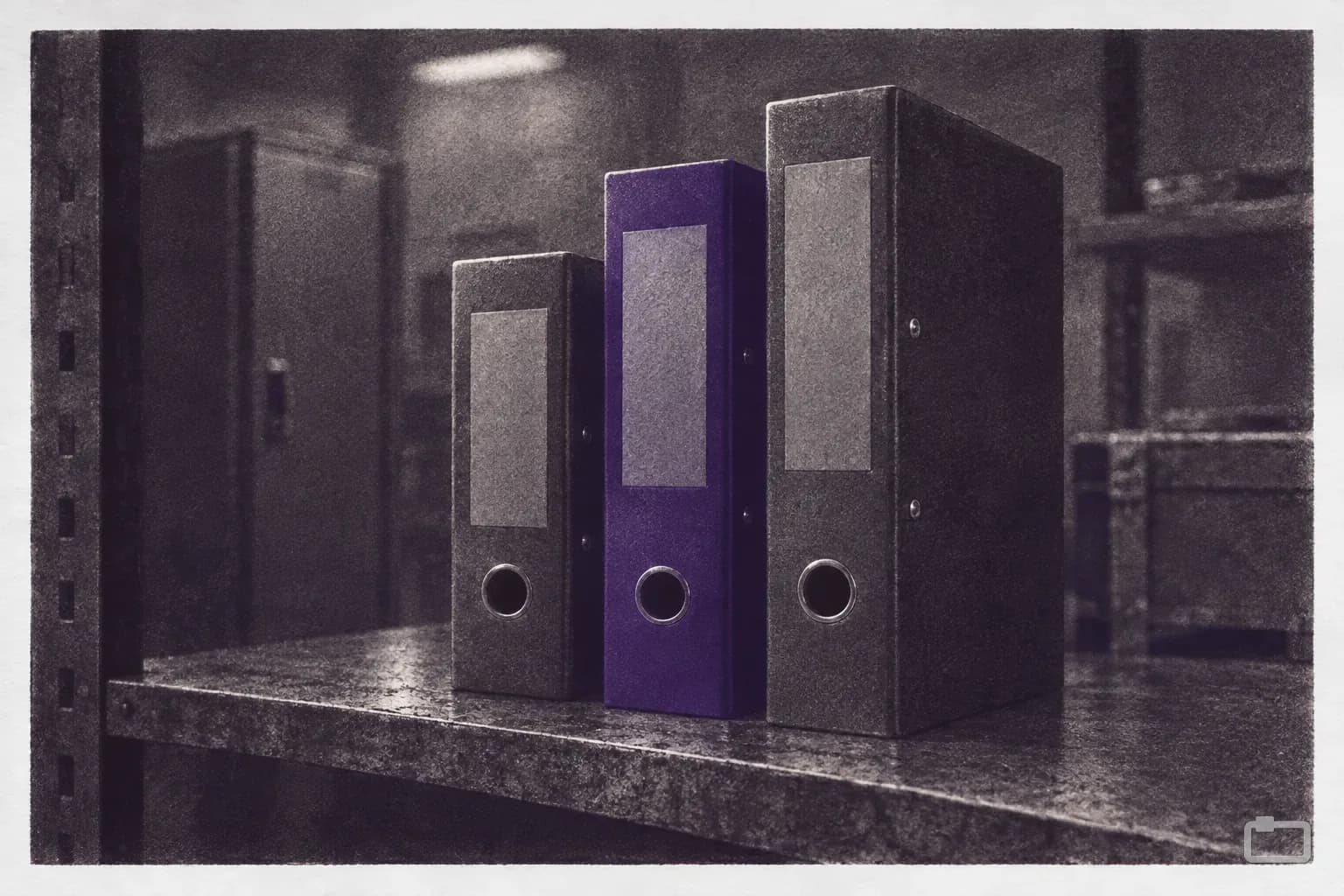 Mezzotint of three binders standing in rising heights